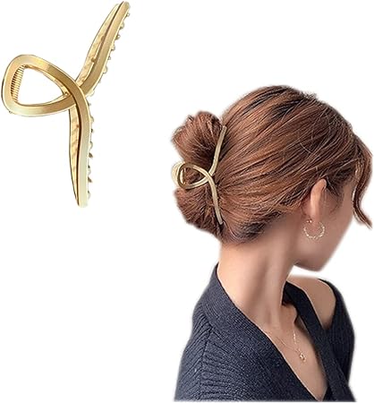 Amazon バンスクリップ ヘアクリップ オフィス シンプル ヘアアクセサリー 髪留め 髪飾り クリップ 金属 大きめ ヘアキャッチ まとめ髪 簡単 韓国 大人 レディース 4everyoung ビューティー 通販