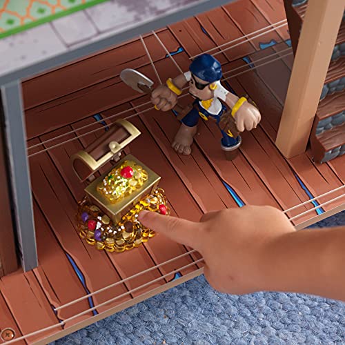 KidKraft 63284 Pirate's Cove Wooden Play Set for Kids with Pirate Ship and Action Figures Included