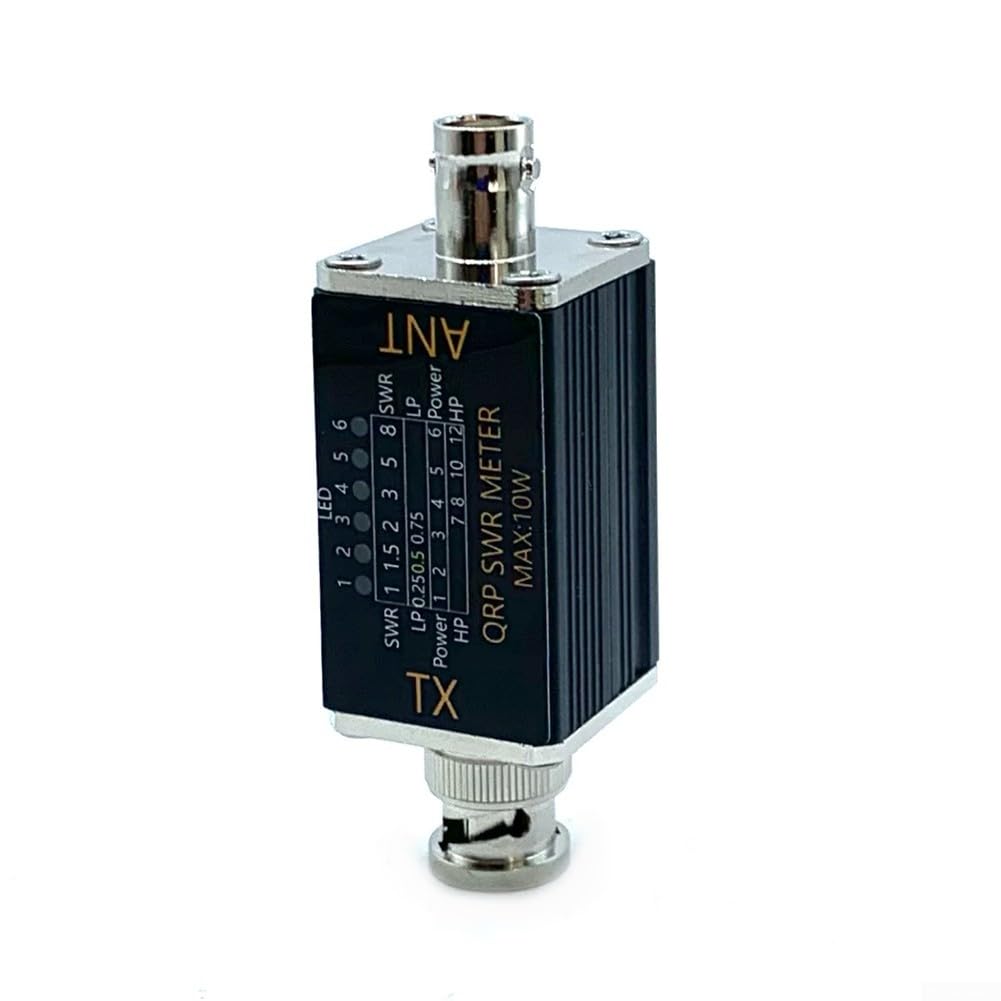 Misuratore di potenza 1-30MHz SWR 10W con retroilluminazione a 6 LED per test del segnale radio a onde corte e uso amatoriale sul campo