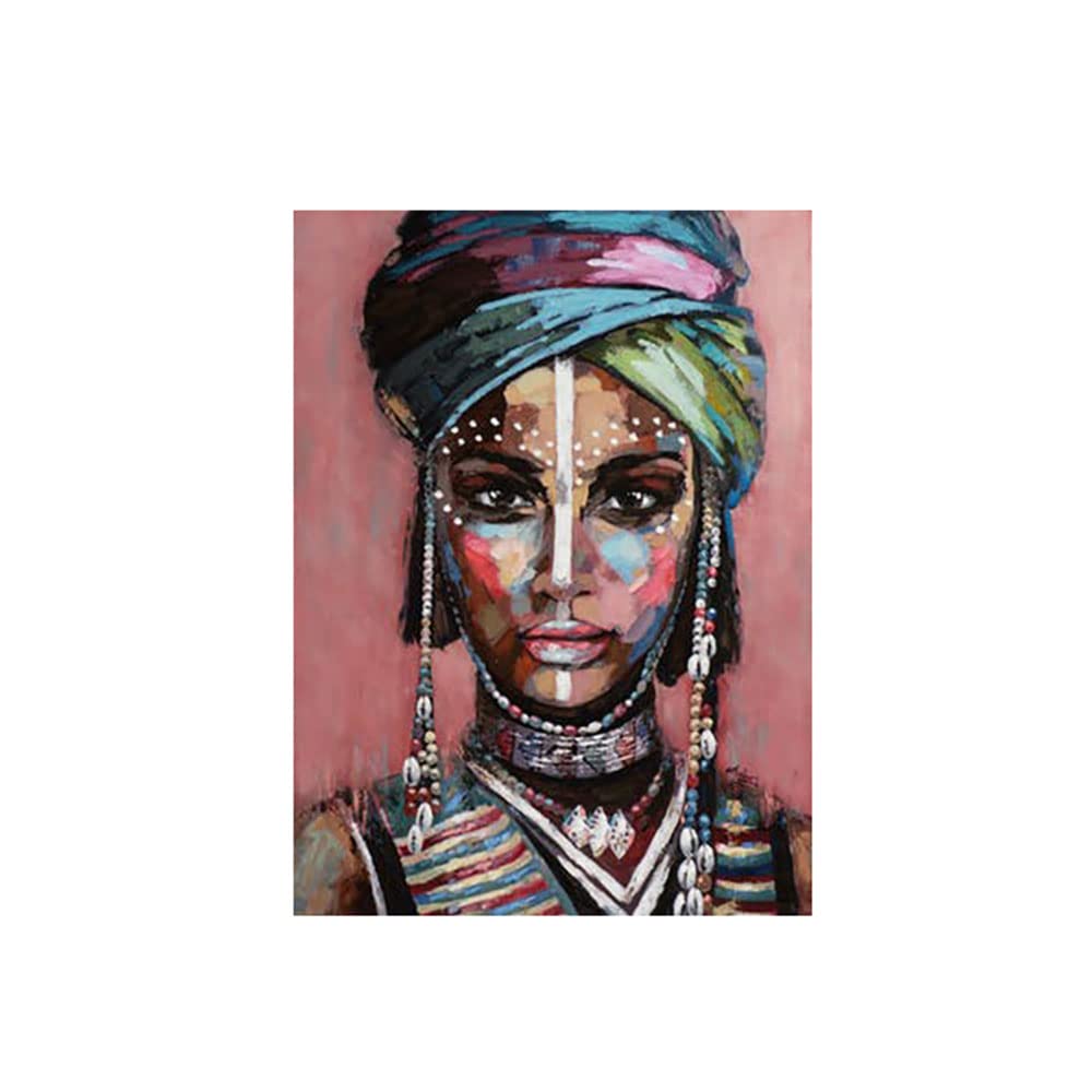 Fille Africaine Toile Peinture Abstrait Noir Femme pour habiller un grand mur de salon