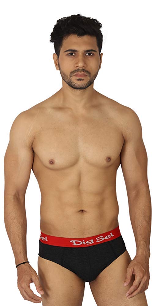 Dig Sel Men's Cotton Briefs (Pack of 5) (REDZ BRIEFS_Multicolor_L)