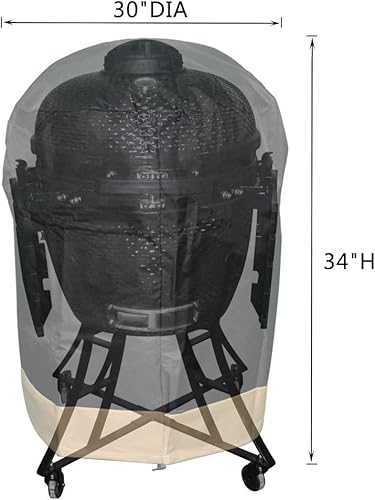Onlyfire Funda para parrilla de Kamado Funda para Barbacoa para Big Green Egg, Kamado Joe Classic y Stand-Alone, parrilla grande, Pit Boss K22, Louisiana K22, 76,2 cm de diámetro x 86,36 cm de altura.