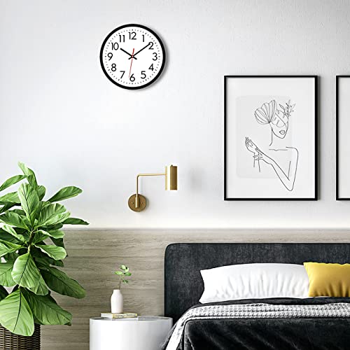 Lumuasky 12 Inch Wall Clock Battery Operated Analog Silent Clock For Classroom School Office Bedroom Kitchen Living Room Decor (Non-Ticking, Black) #TOP7