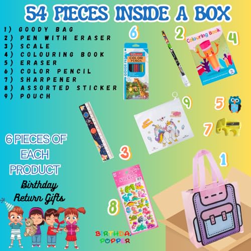 Image of Birthday Popper Scholar Combo Packs as Birthday Return Gifts | Set of 6 | Fun & Engaging Party Gift Set for Kids Boys Girls Students of All Age Groups