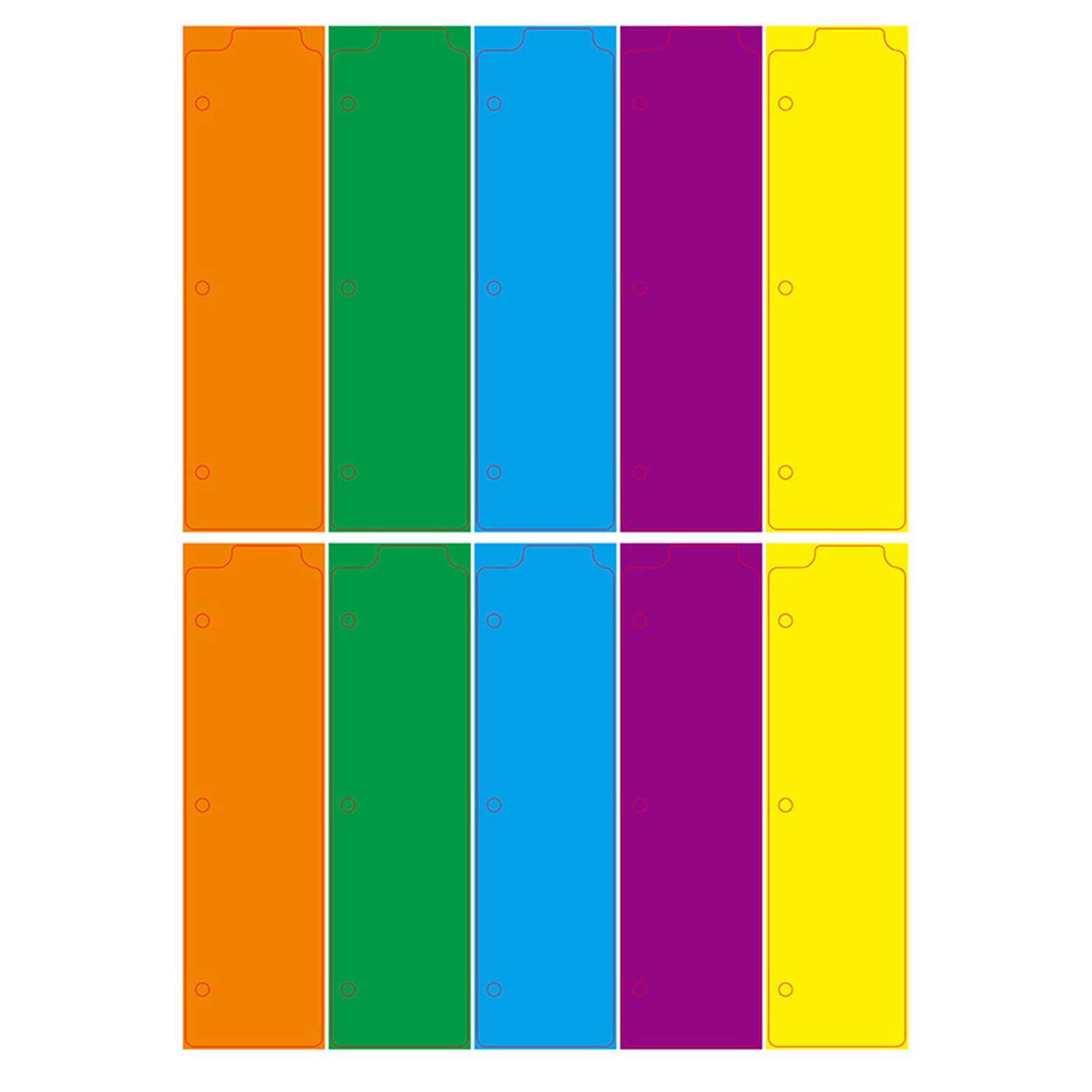 Separadores para mini carpetas reutilizables de plástico con pestañas multicolor 8