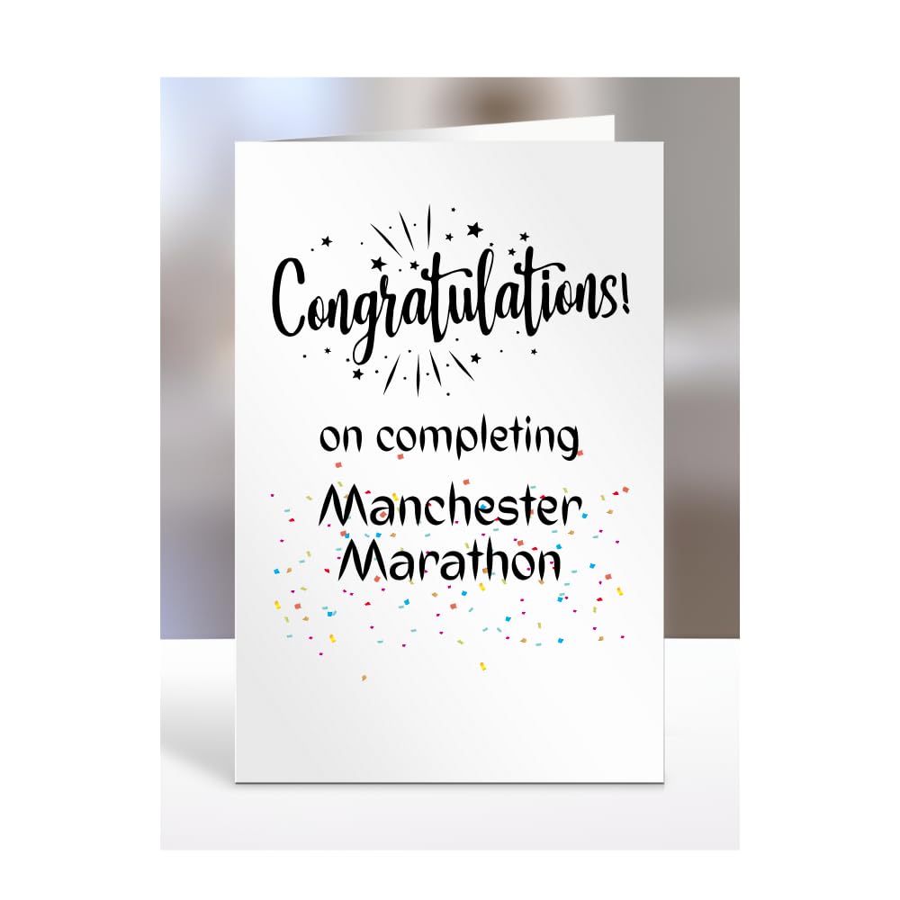 Congratulations on completing Manchester Marathon card, gifts for men, women, friend, son, daughter, brother, sister, colleague, presents for christmas, A5-245_34