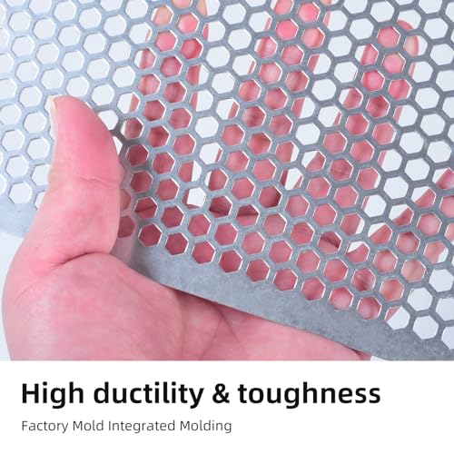 Image of AggAuto Universal 40 inchx13 inch Car Grill Mesh - Aluminum Alloy Automotive Grille Insert Bumper Honeycomb Hole 6mm Spacing 2mm, One of the Most Multifunctional Shape Grids 100x33cm Silver