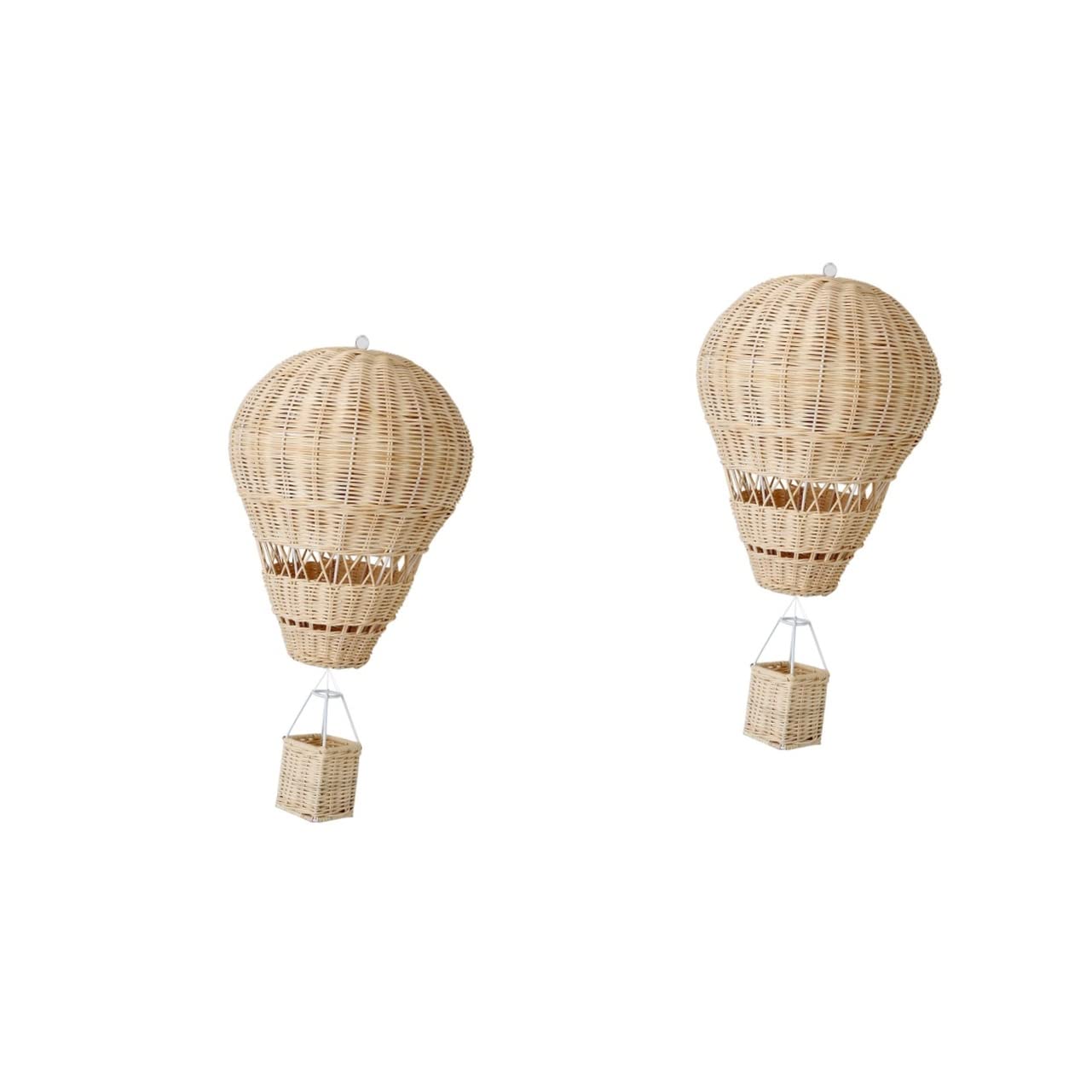 toyvian 2pcs rattan hot air balloon rattan hot air balloon decor hot air ballons decoration baseball balloon garland rattan woven wall decor decorative hot air balloon woven rattan craft