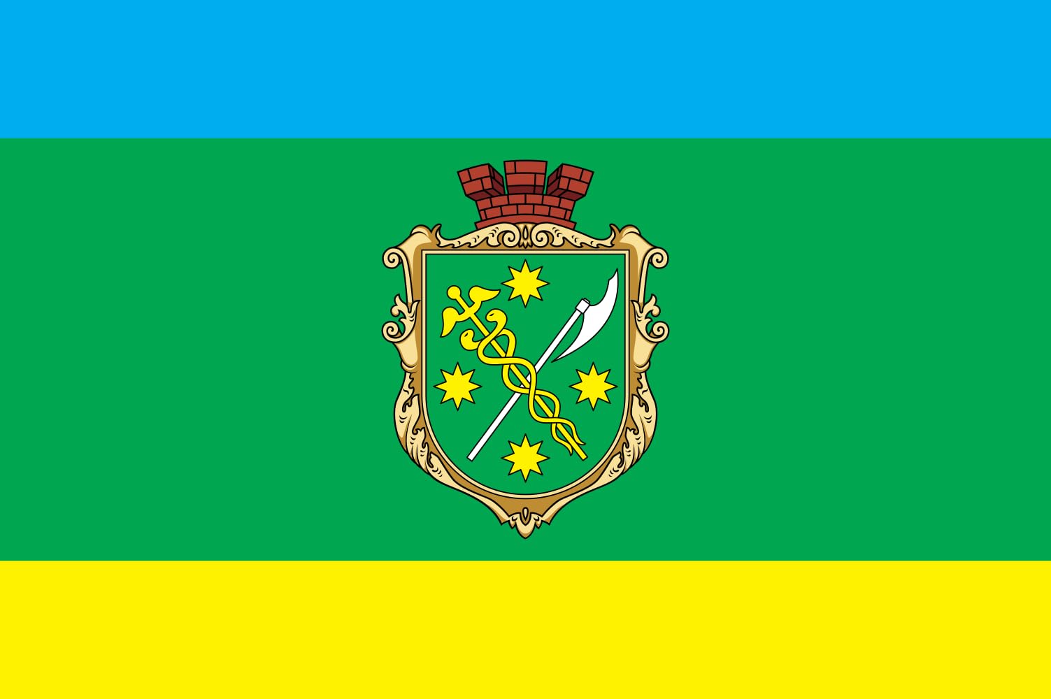 Drapeau Berdychiv grand format pour décorer votre salon ou un événement