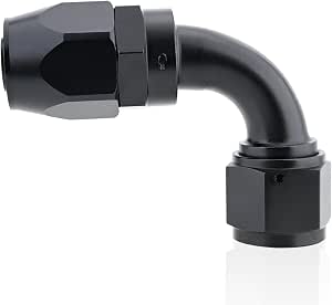 AN12 / 12AN 90° Winkel Adapter Mit PTFE/Teflon-Dichtung – Schwenkbar, Schwarz, Für Öl- & Kraftstoffleitungen