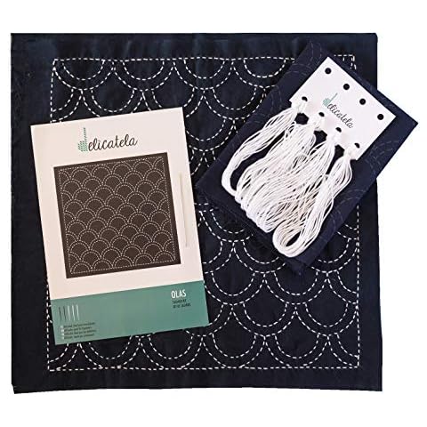 Sashiko Japanese Embroidery Kit with Natural Thread Cover