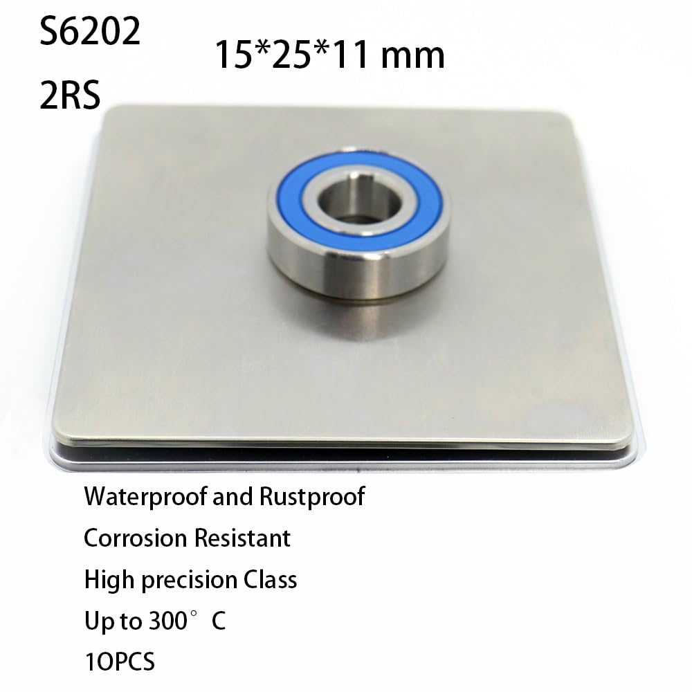 Reemplazo de rodamientos 10 Uds S6202RS rodamiento 15 * 35 * 11mm ABEC-3 440C acero inoxidable S 6202RS rodamientos de bolas 6202 rodamiento de bolas de acero inoxidable