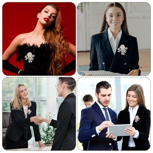 Image of Ymapinc 3.54Inch Pearl Brooches for Women,Bride Bridesmaid Wedding Decoration Brooches and Pins for Women Hats Bags Suits Dresses Accessories