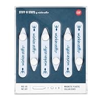 Würkin Stiffs Stiff-N-Stay Magnetic Collar Stays for Men - 2.25" Plastic Power Stays, 3 Pair Set with Case - Adjustable & Durable Shirt Collar Straighteners - As Seen on Shark Tank