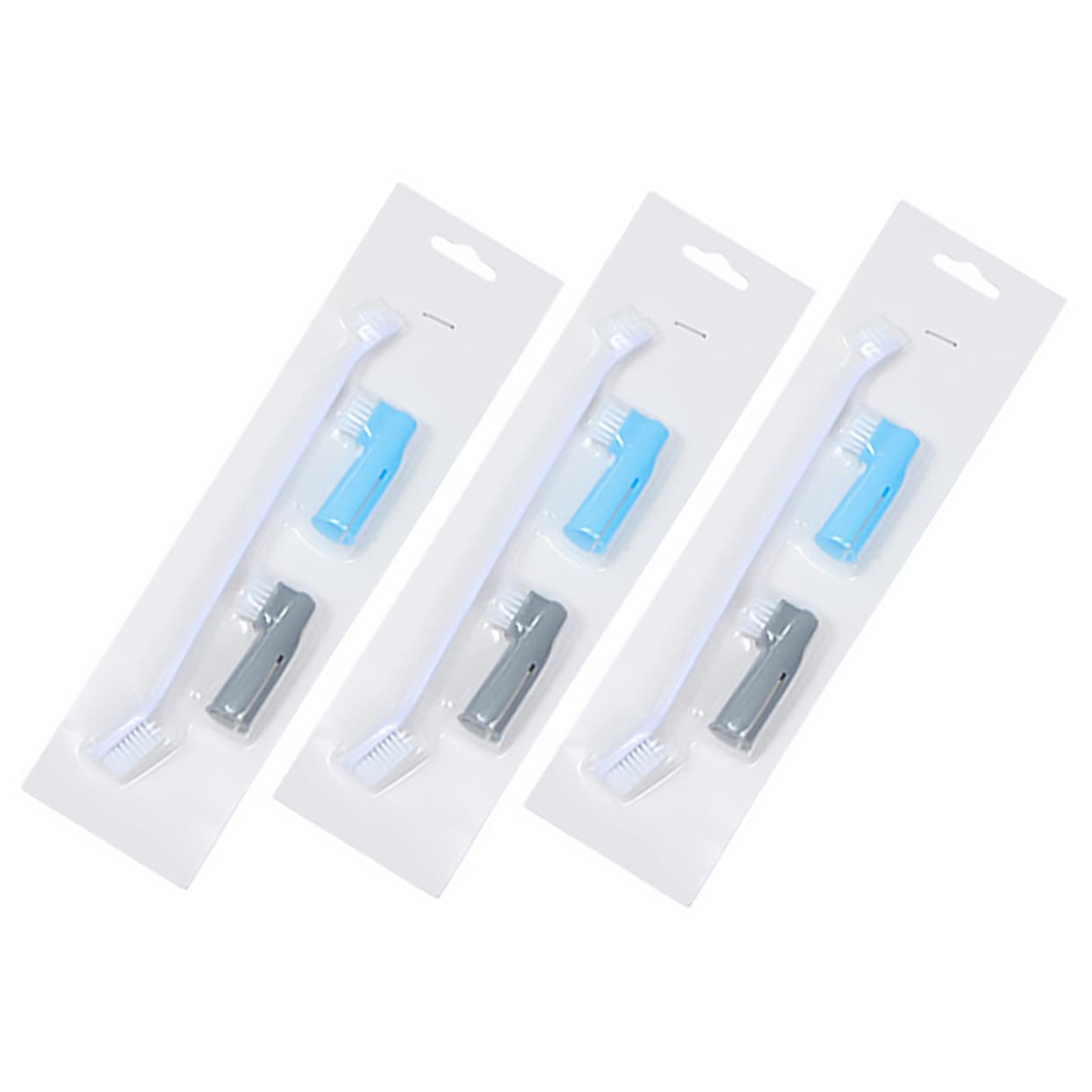 GALPADA Professional Dog Cat Toothbrush Set 9pcs Pet Cleaning Kit Dual-Ended Brush Pet Oral Care Fingertip Toothbrush