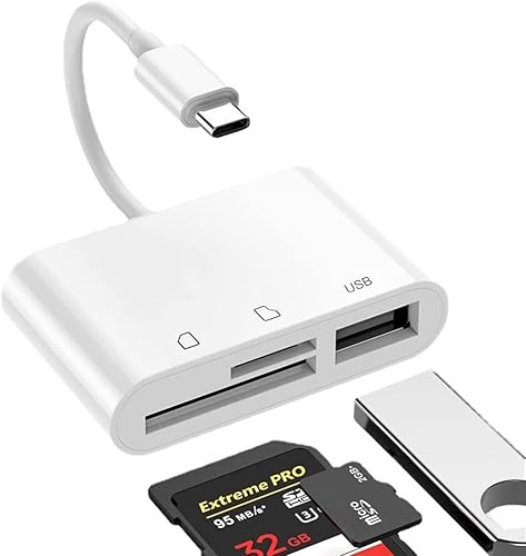 Lector de tarjetas SD, lector de tarjetas micro SD USB C, adaptador OTG de lector de tarjetas de memoria, lector de tarjetas SDTF tipo C, compatible