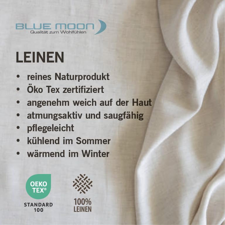 BLUE MOON Linen Bed Linen Stone-Washed, 2-Piece, Luxury Bed Linen Made from 100% Linen, Made in the EU, Linen Bedding - Image 4