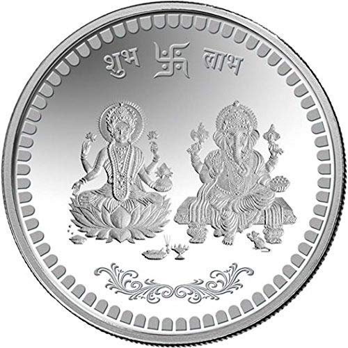 Pure 999 God Ganesha and Goddess MahaLaxmi Coin (Silver) 100 Grams