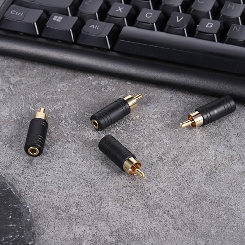Adaptador 6.35mm a RCA macho, pack 4 unidades miniatura 6