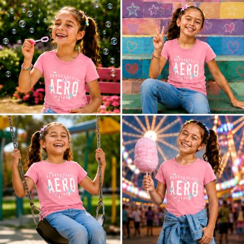 Image of Girls T Shirts - Soft Cotton Blend Short Sleeve Cute Graphic Tees - Classic Crewneck Logo Tee Girls Shirts (Sizes: 7-16)