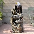 Pivotify 40.5" Tall Eagel Water Fountain Outdoor Waterfall Garden Fountains
