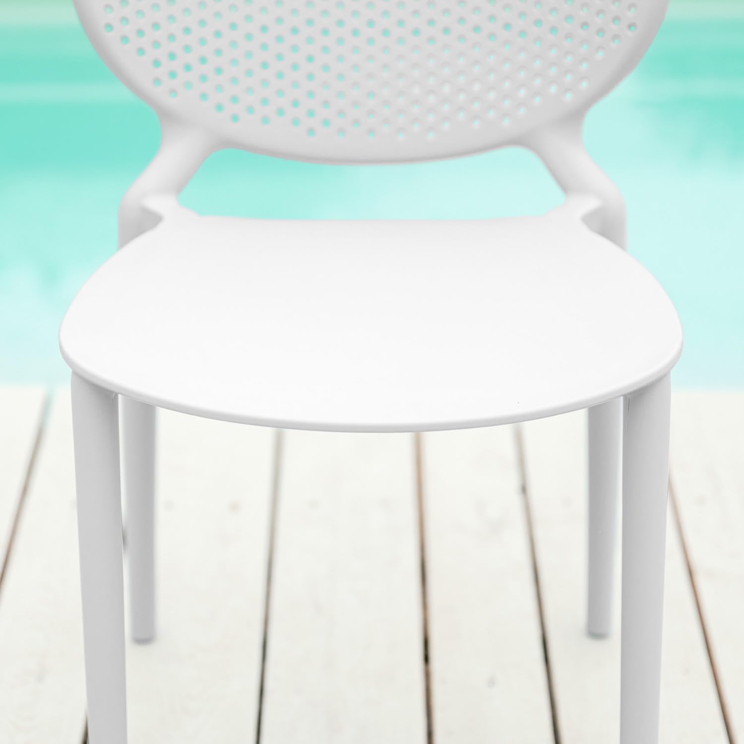 Homestyle4u 2472 Lot de 4 chaises de jardin empilables en plastique gris résistant aux intempéries