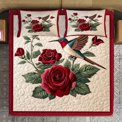 Image of Premium 7D Printed King Size Bedsheet Set with Pillow Covers Soft Cotton Blend Double Bedsheet for Home (Pillow Covers :18x28 inches Bedsheet :90x100 (Red, Beige)