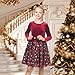 Sunny Fashion Girls Dress Burgundy Velvet Tartan Snowflake Tulle Bow Long Sleeve Christmas Winter Size 8