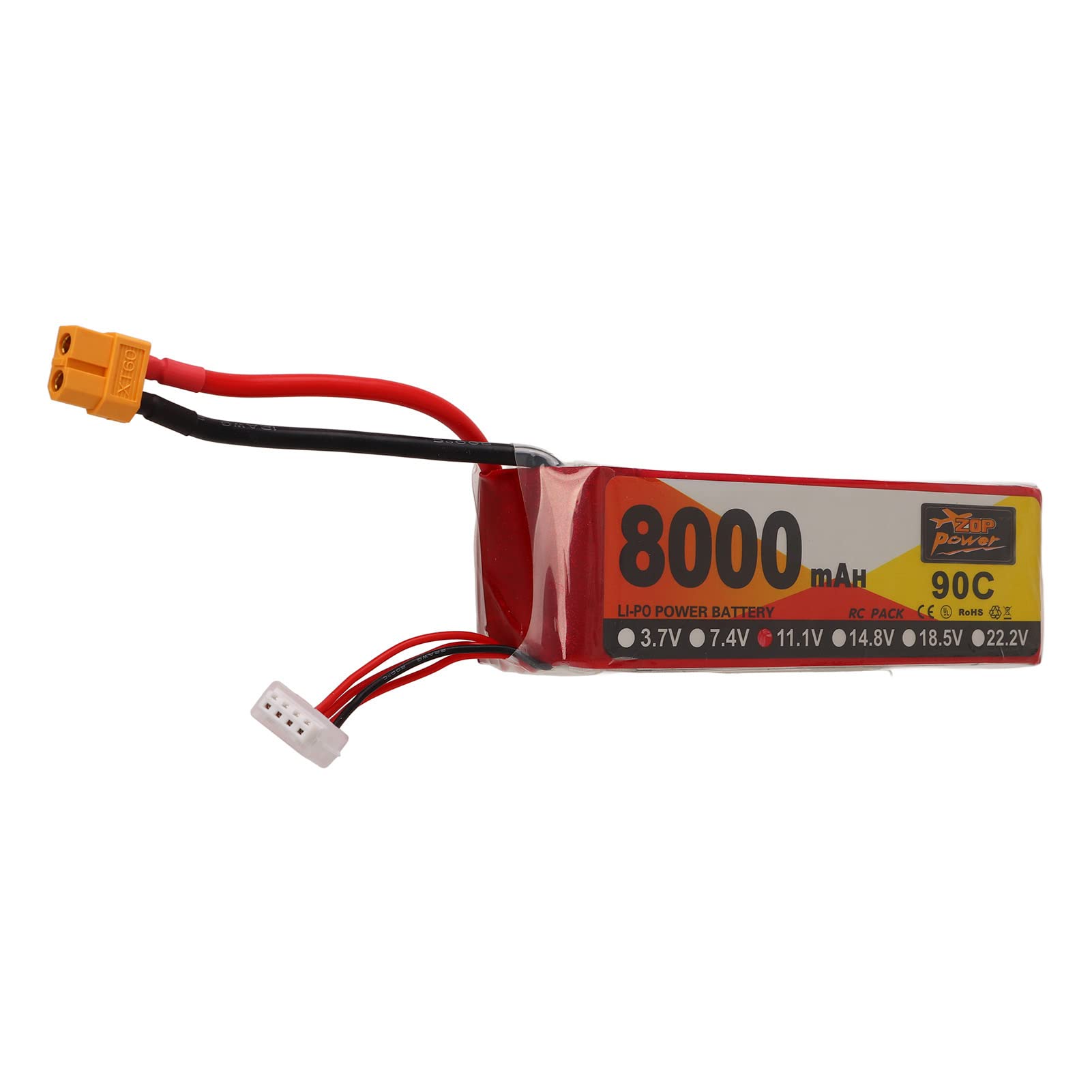 Fdit Batteria RC Lipo a Lunga Durata 8000mAh 11.1V 3S 90C Guscio Rigido per Camion Cisterna FPV Quadcopter