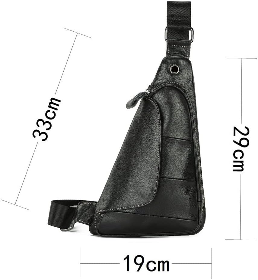 Explosive Men's Chest Bag Leisure Leather Men's Bag Layer Leather Retro Multi-functional Crossbody Bag