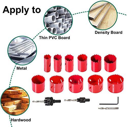 Bi-metalen gatenzaagpakket gebruikt voor precieze boren op metaal hout kunststof en deuren. Duurzaam High-Speed ​​Steel 17 stks - Image 6