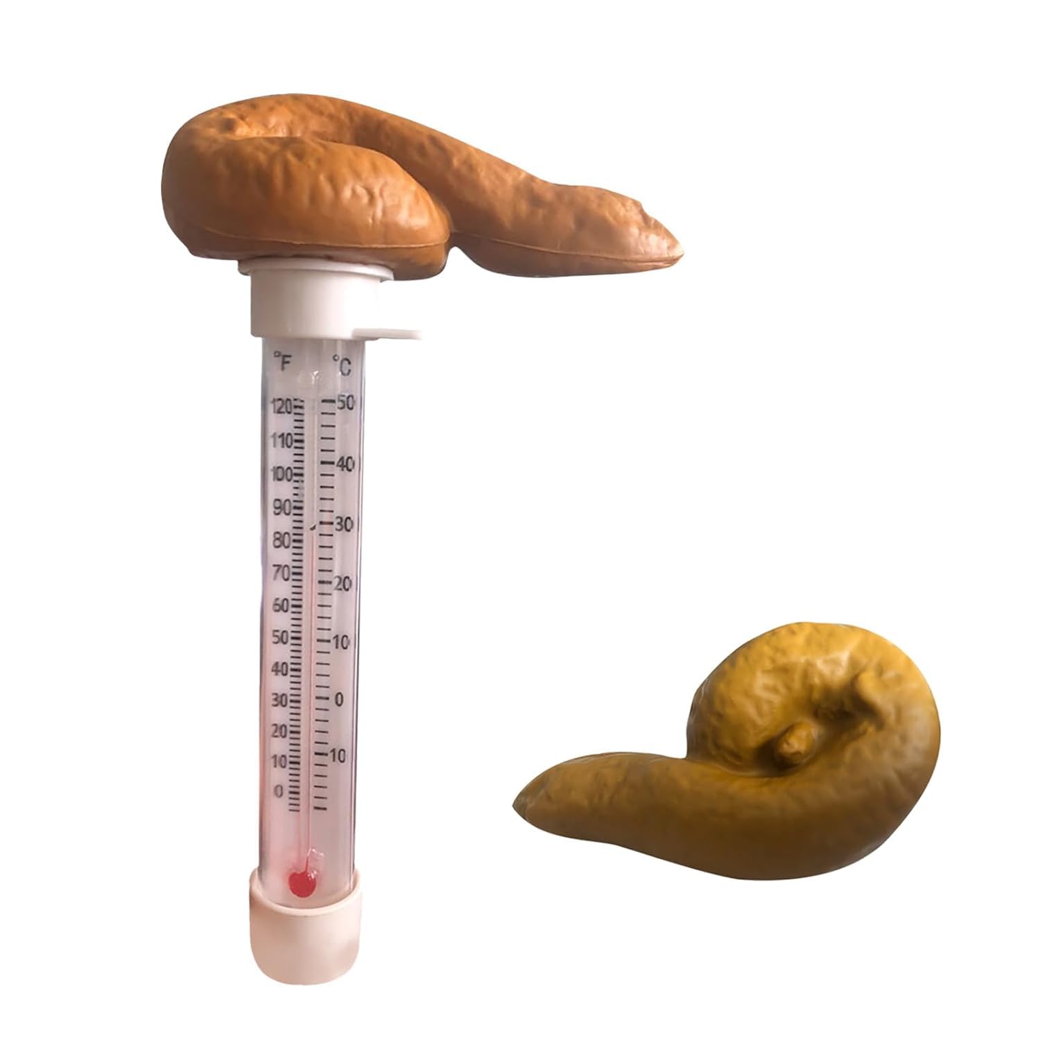 Floating Swimming Pool Thermometer, Spoof Poop Pool Thermometer, Funny Digital Pools Temperature Floating, Easy Read Temperature for Spa Hot Tubs Aquariums (1pc)