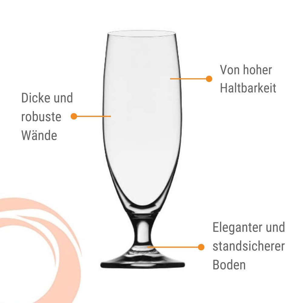 Stölzle Lausitz Verres à Bières Imperial Set de 6, 375 ml – Verres Élégants Idéaux pour Pils & Autres Bières – Verres en Cristal Stylés – Lavables au Lave-Vaisselle & Fabriqués en Allemagne