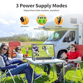 Desobry TV portatile da 18 pollici con antenna, Mini TV con batteria ricaricabile da 6000 mAh, Mini TV da 12 V con sintonizzatore digitale DVB/T2, compatibile con ingresso USB/HDMI/AV