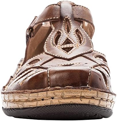 Propét Womens Jenna Cut-Out T-Strap Flats Casual - Brown - Size 8 2E | Image 4