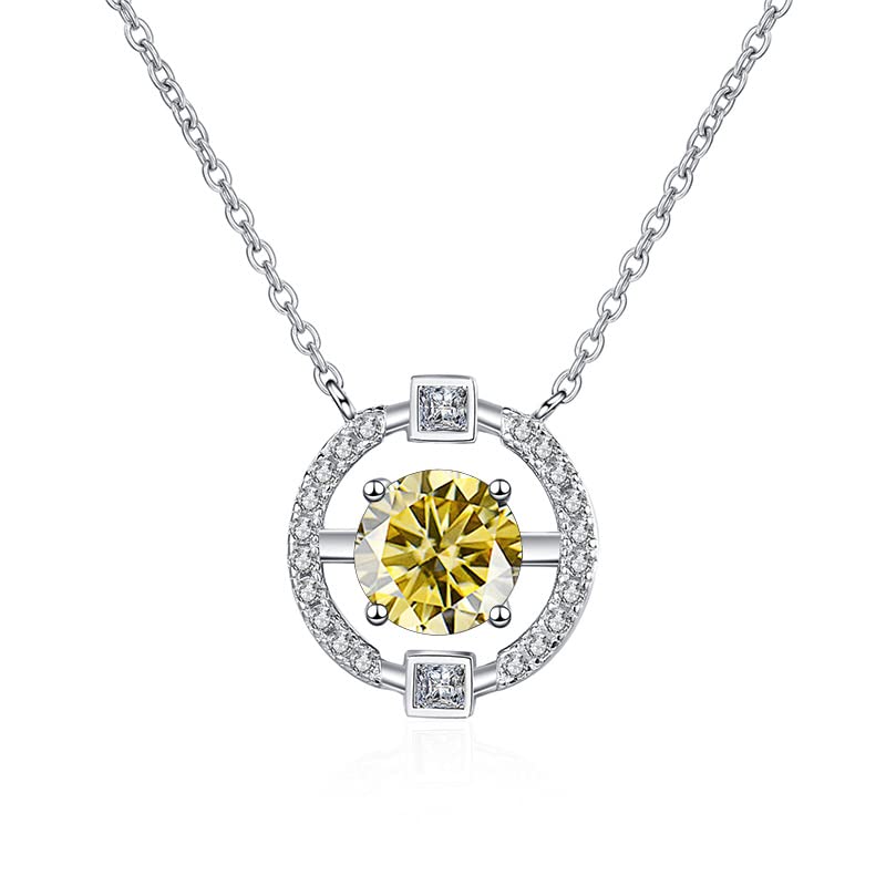 Collier moissanite 1ct argent anti-ternissement pendentif rond femme
