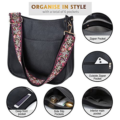 Viva Terry Vegan Leather Crossbody Fashion Shoulder Bag Purse with Adjustable Strap3