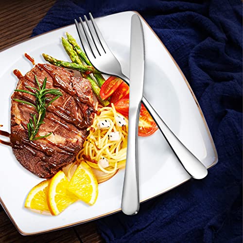 image for JIEYANG Dinner Knives,Good Stainless Steel,9.1 Inch,Mirror Polished,Di