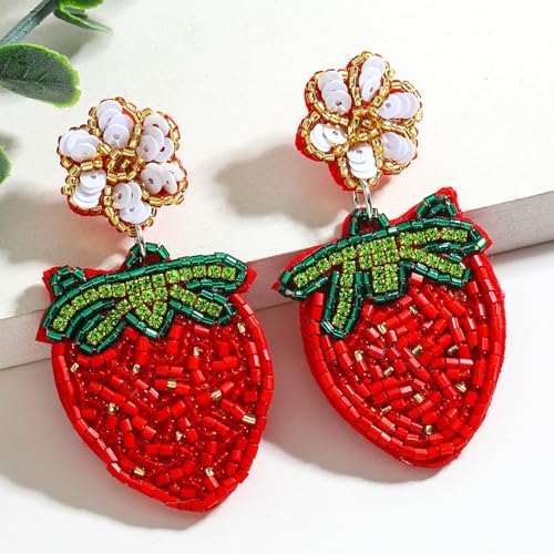 Adorable Fruit Dangle Earrings for Women, Multiple Summer Fruits Drop Earring for Tropical Novelty Jewelry Gifts4