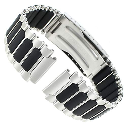 19mm Stainless Center Clasp Fits Timex Ironman Triathlon Mens Band Long TX485168, Modern