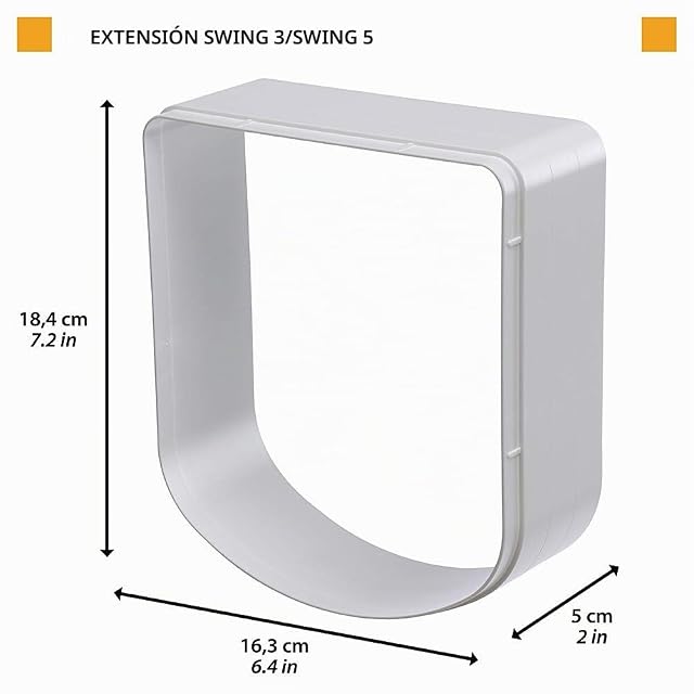 Foto 2 de 3 de Ferplast Extensión para Puerta para Perros pequeños y Gatos, Gatera, Puerta basculante Swing 3 y 5 Extension…