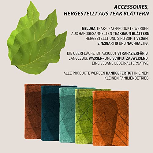 Carnet de notes A5 vierge rechargeable marron en feuilles de teck - 3