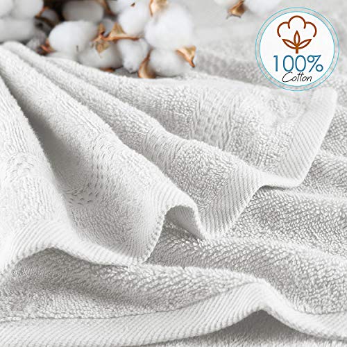 Image of Hearth & Harbor Washcloths 12 Pack - 100% Cotton Washcloth for Body and face, High Absorbent and Soft 13 inchx13 inch Body Wash Cloth, Quick Dry - White Washcloths