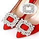 TRIXES Strass Silber Schuhclips Kristall Schuhklemmen für Damen High Heels 2 Stück, Einheitsgröße, Metall