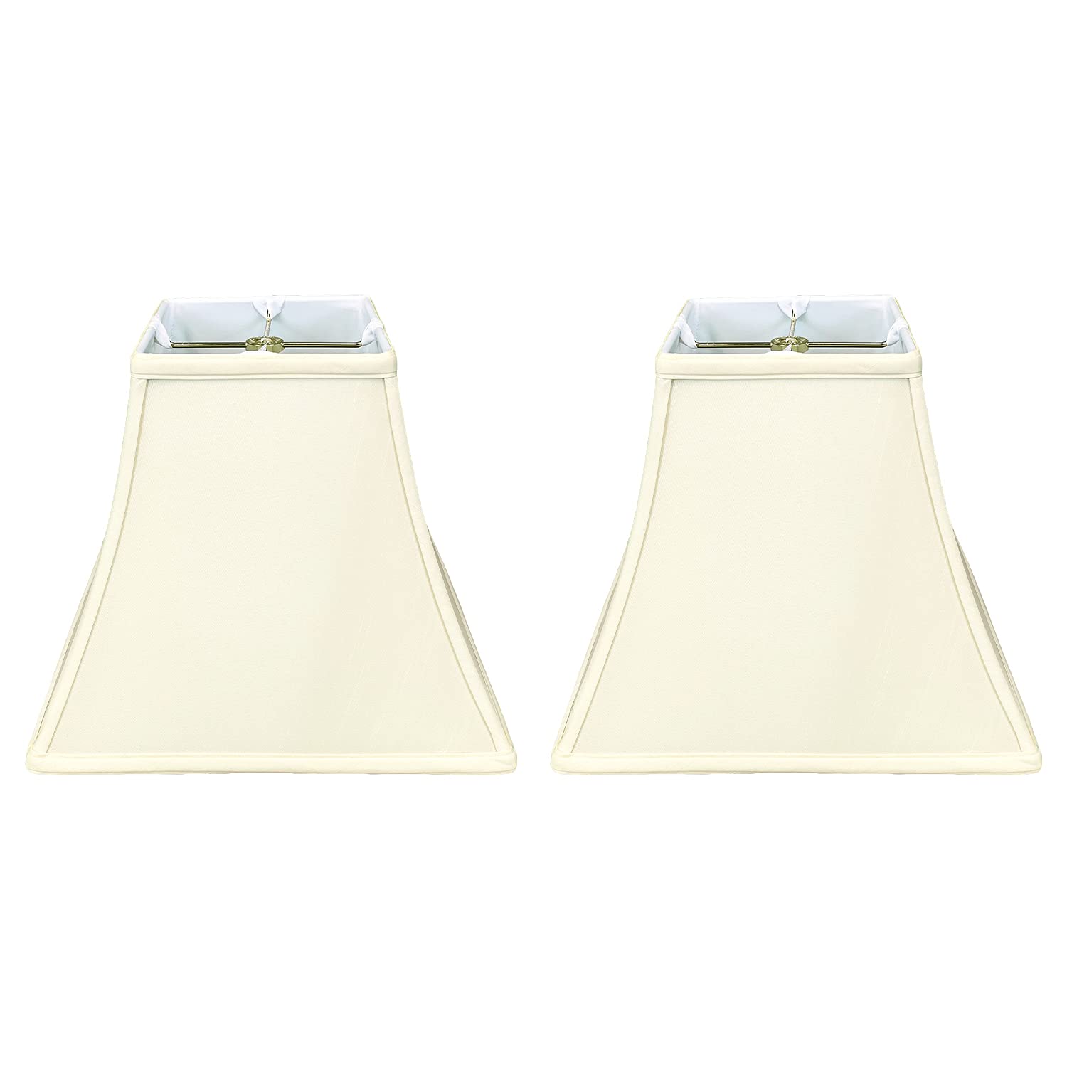 Royal Designs, Inc. Regal Series Square Bell Lamp Shade, 7 x 14 x 11.5, Eggshell, Set of 2