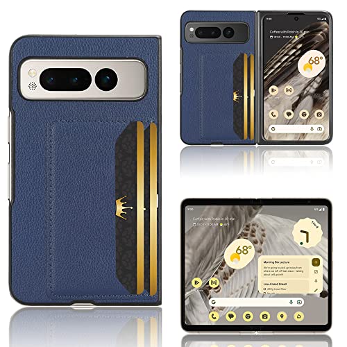 Coque Google Pixel Fold 5G robuste Asuwish avec porte-carte et cuir de protection antichoc