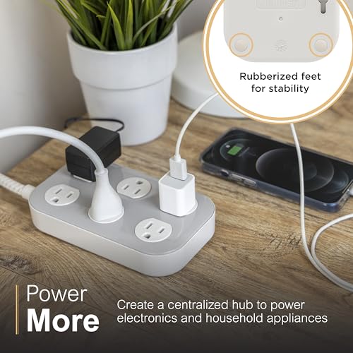 GE Surge Protector Power Strip, 6 Ft Braided Extension Cord