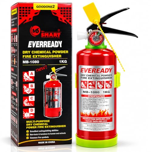 GOODONE2 1kg Fire Extinguisher Dry Chemical Powder Extremely Safe and Long Service Very good insulating properties easy to handle and operate (1kg Pack of 1)