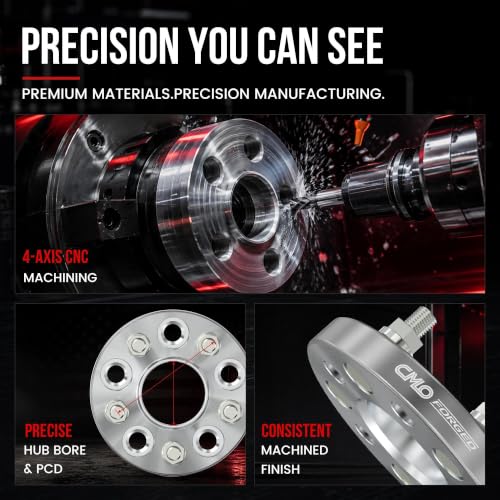Image of CMO 38mm (1.5 inch) 5x105 Wheel Spacers 56.5mm M12x1.5 Studs 4PCS Hubcentric