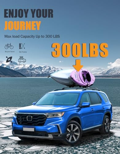 Image of KINGGERI 300lbs Roof Rack Cross Bars Compatible with Honda Pilot 2023-2026 Sport TrailSport Touring Elite .Aluminum Roof Rails Crossbars Rooftop Cargo Carrier Luggage Rails
